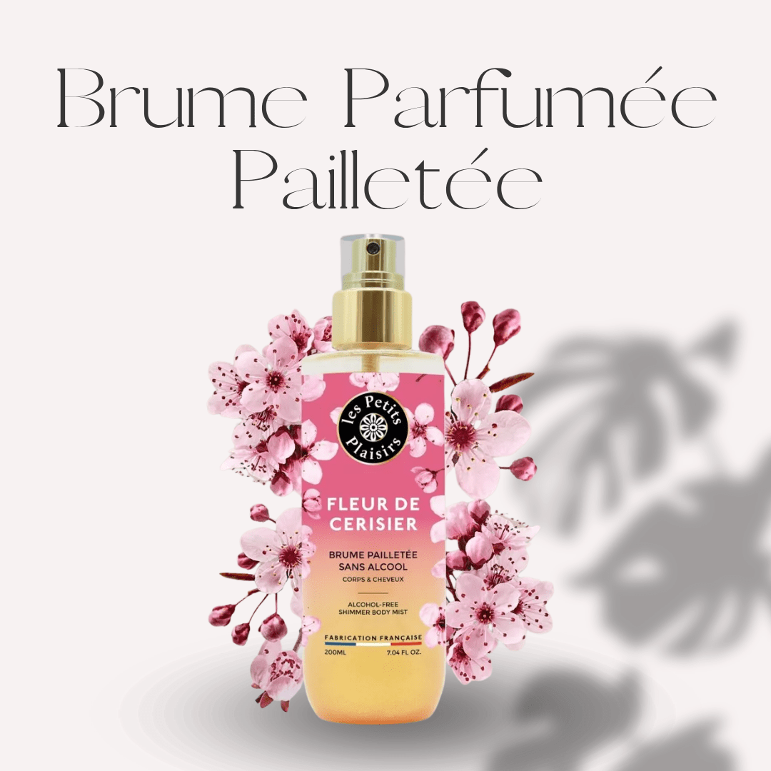 BRUME PARFUMÉE PAILLETÉE - "Fleur de Cerisier" - Sans Alcool (200ml) - Scarly Shop