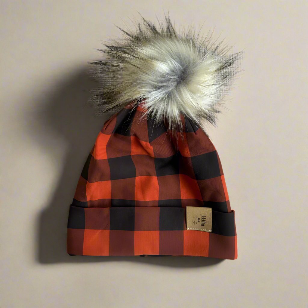 Buffalo Kapa podložena - Rdeča + POM POM - PUFFI