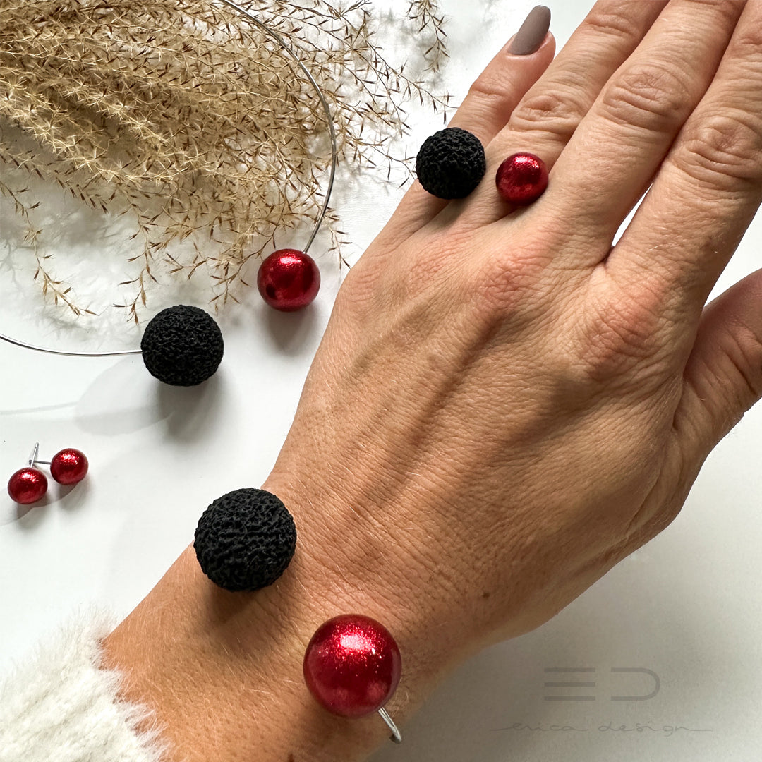 ampoule | paillettes rouges - noires