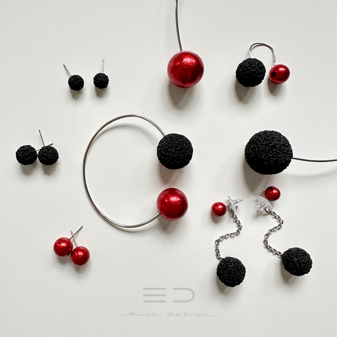 ampoule | paillettes rouges - noires