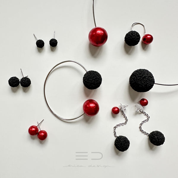 ampoule | paillettes rouges - noires