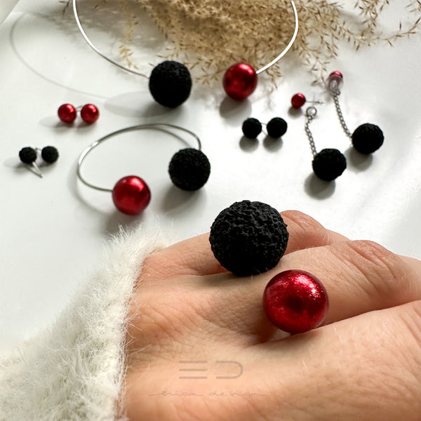 bulb | red glitter - black