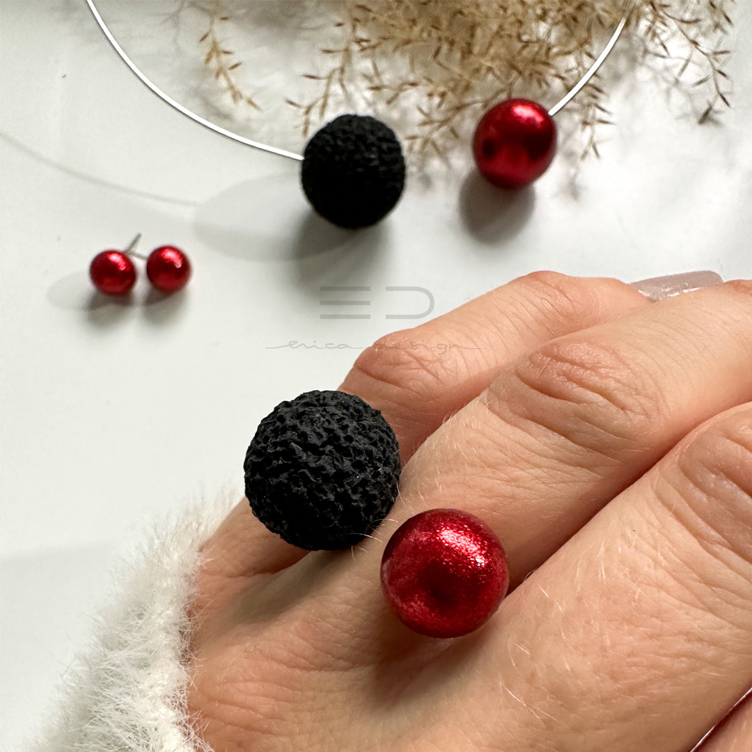 ampoule | paillettes rouges noires