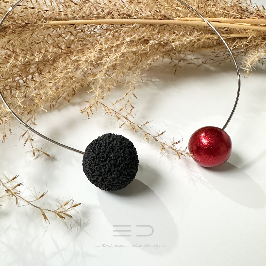 ampoule | paillettes rouges - noires