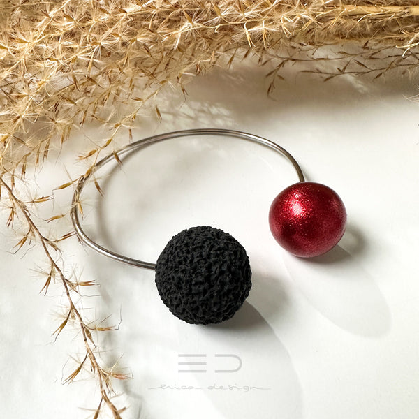 ampoule | paillettes rouges - noires