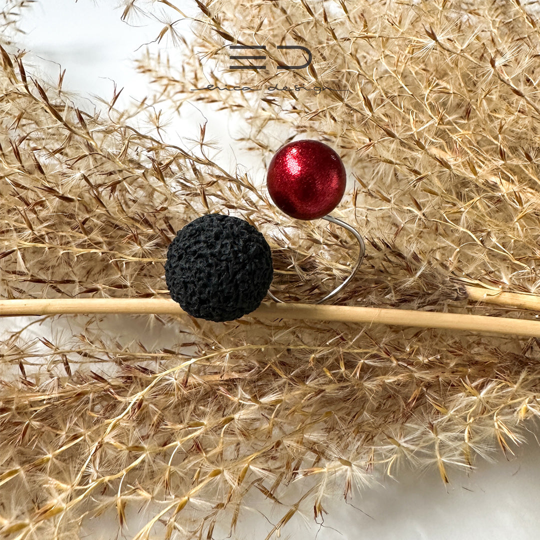 ampoule | paillettes rouges - noires