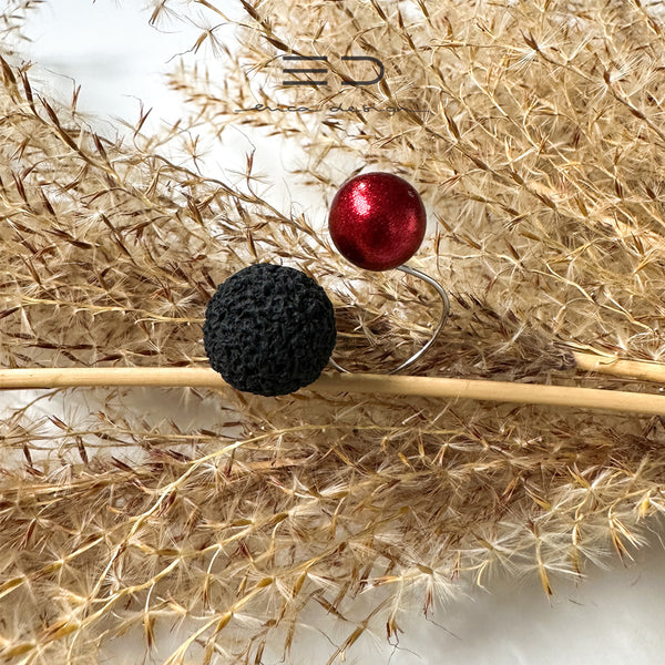 ampoule | paillettes rouges - noires