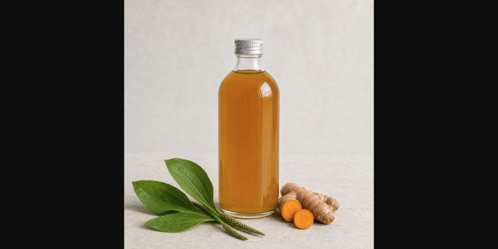 Sirup iz trpotca s kurkumo – izvirna predstavitvena fotografija
