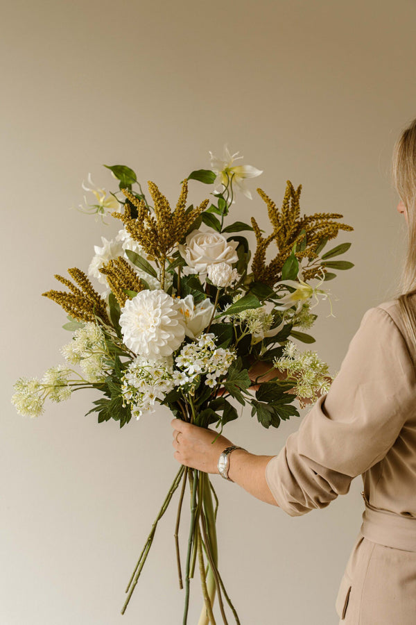 Silk Bouquet White-Yellow