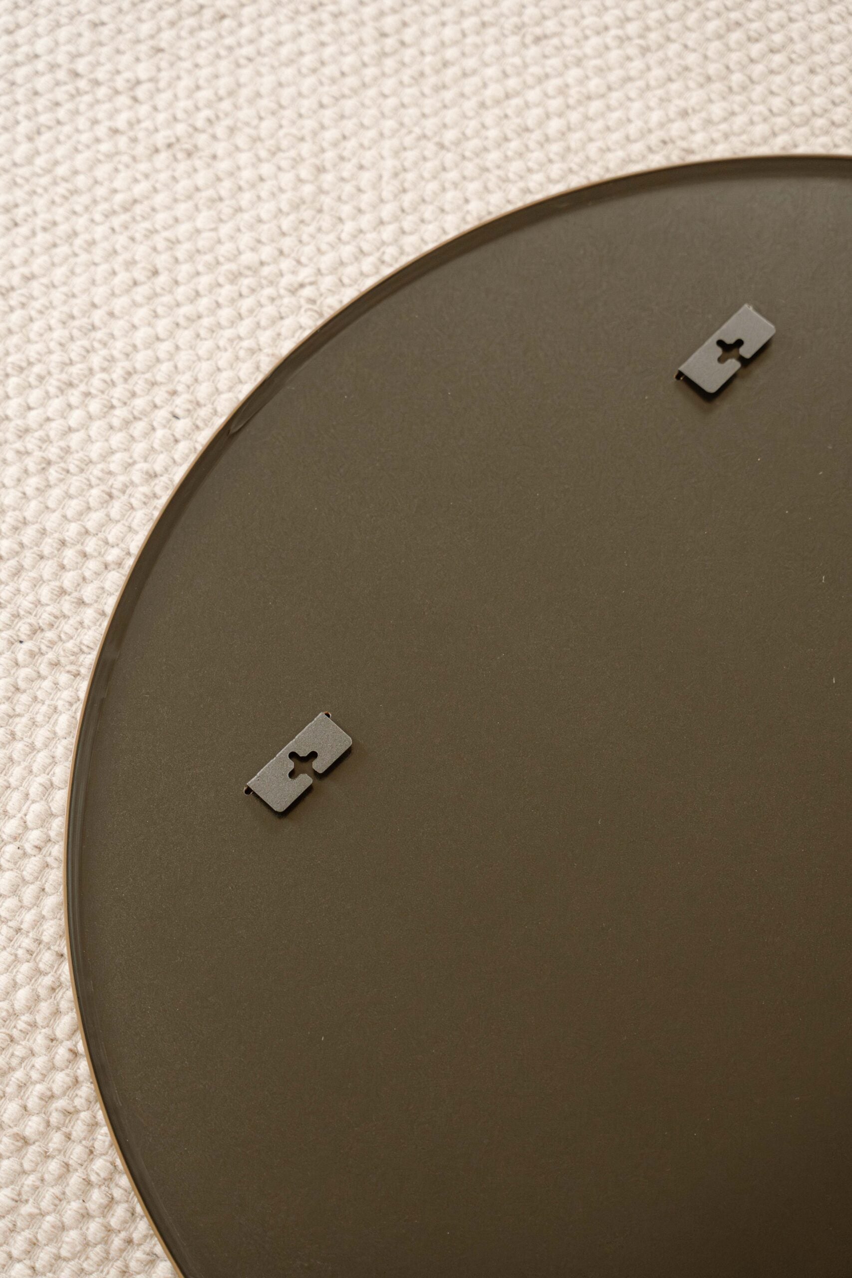 Indore Home - Round Wall Mirror Black – Mirror with Faceted Edge – 40 cm