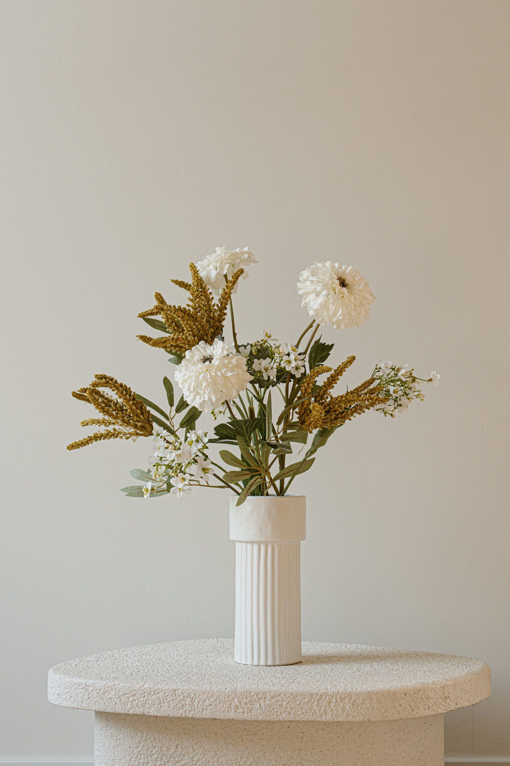 Gift Silk Bouquet - White-Yellow