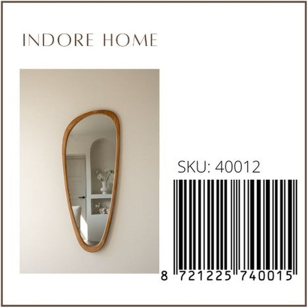 Indore Home - Spiegel - organische vorm - asymmetrisch - wandspiegel - 120cm - Hout