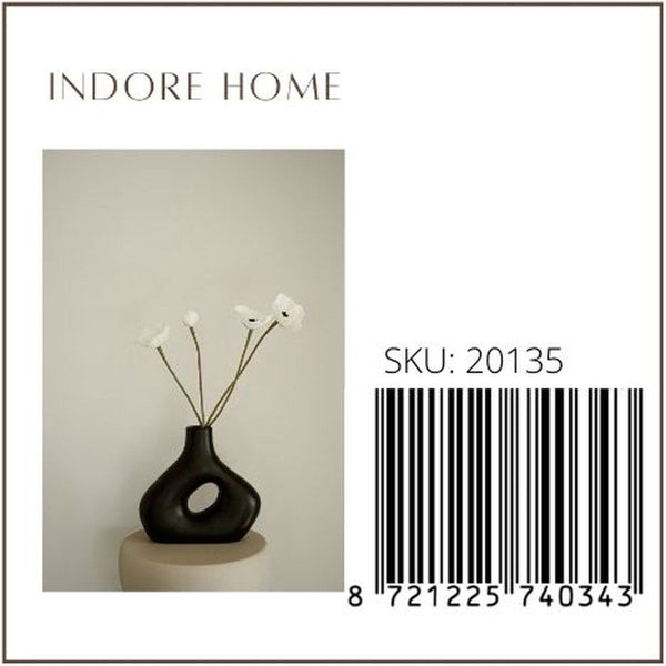 Alberti Vase – black – ceramic – round – 21