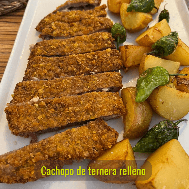 2 Beef Cachopos Filled with Cheese, Quince, and Bacon