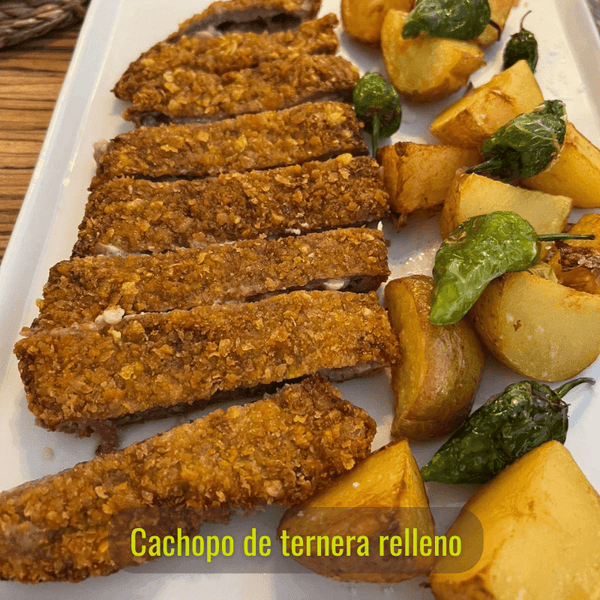 2 Beef Cachopos Filled with Cheese, Quince, and Bacon