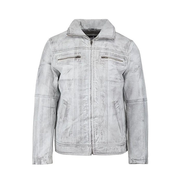 Calvin Leather Men's Jacket Craft Gray