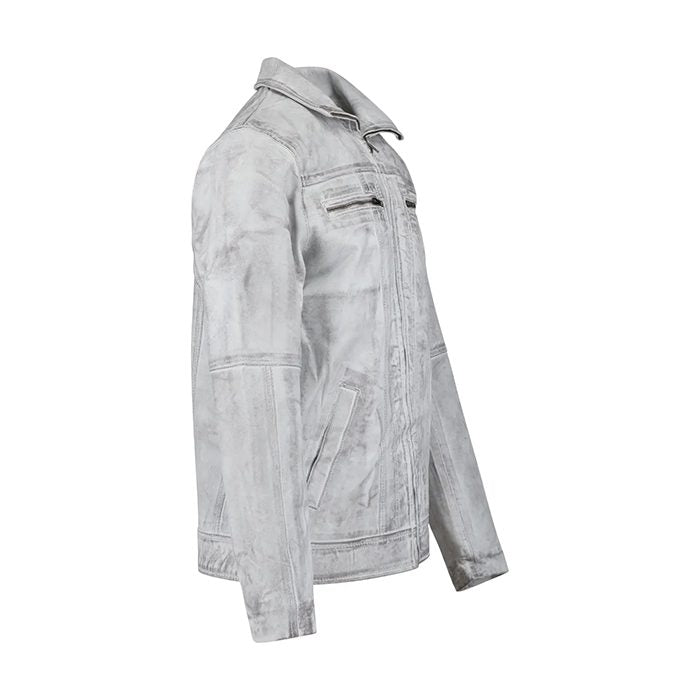 Giacca in pelle Calvin per uomo Grigio Craft