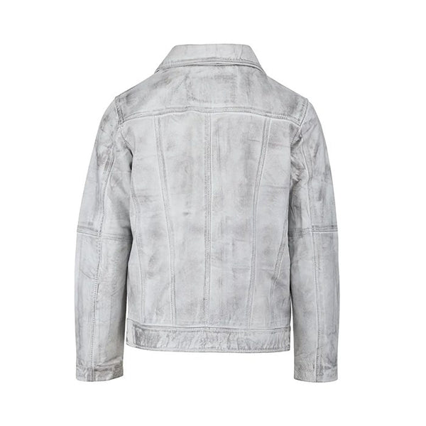 Giacca in pelle Calvin per uomo Grigio Craft