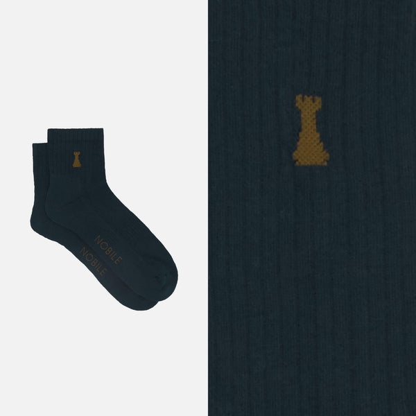 Match Point - Boîte de 6 Chaussettes de Sport Courtes en Coton Biologique avec Tour Noble