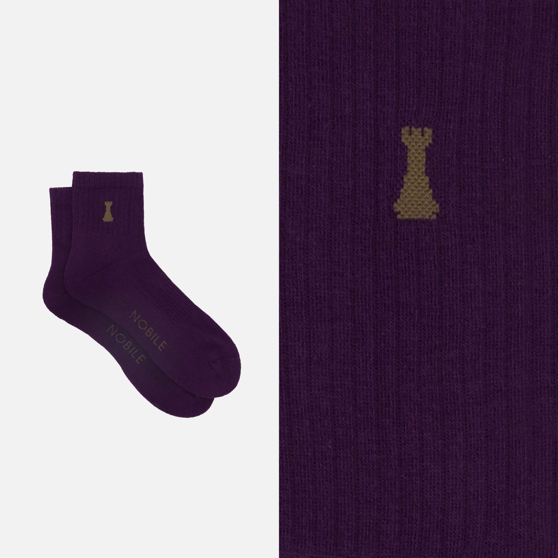 Match Point - Krabička 6 krátkých sportovních ponožek z organické bavlny s Noble Tower