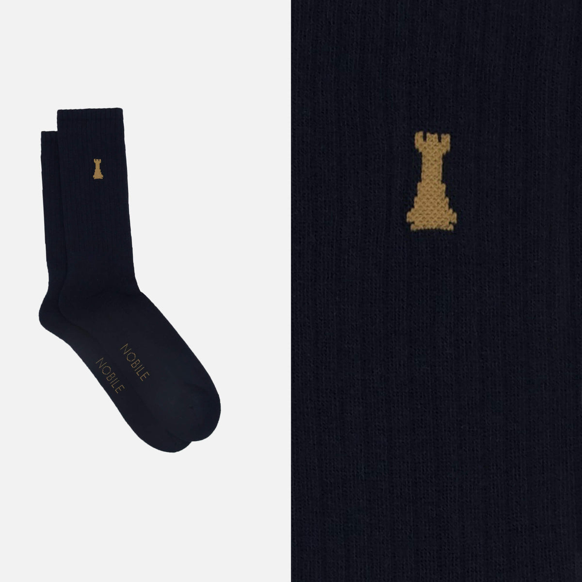 Duo Classique - Boîte de 6 chaussettes de sport en coton biologique avec tour Noble