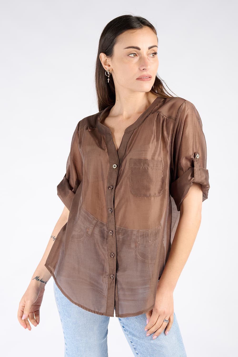 Camicia coreana Donna 100% made in Italy - Barone Firenze