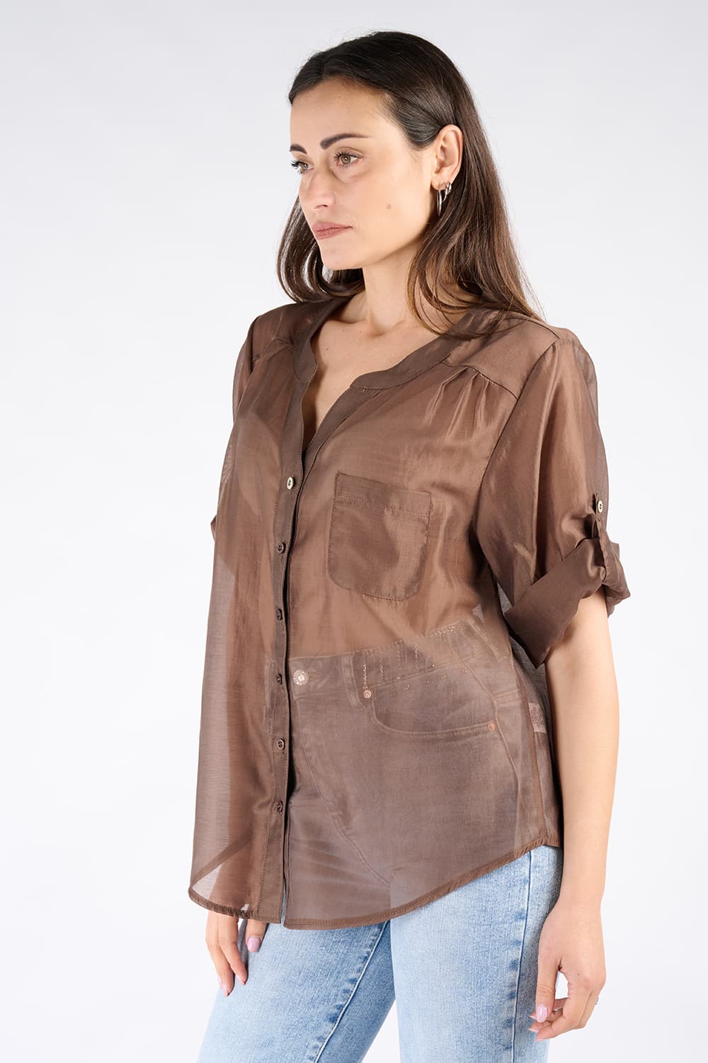 Camicia coreana Donna 100% made in Italy - Barone Firenze