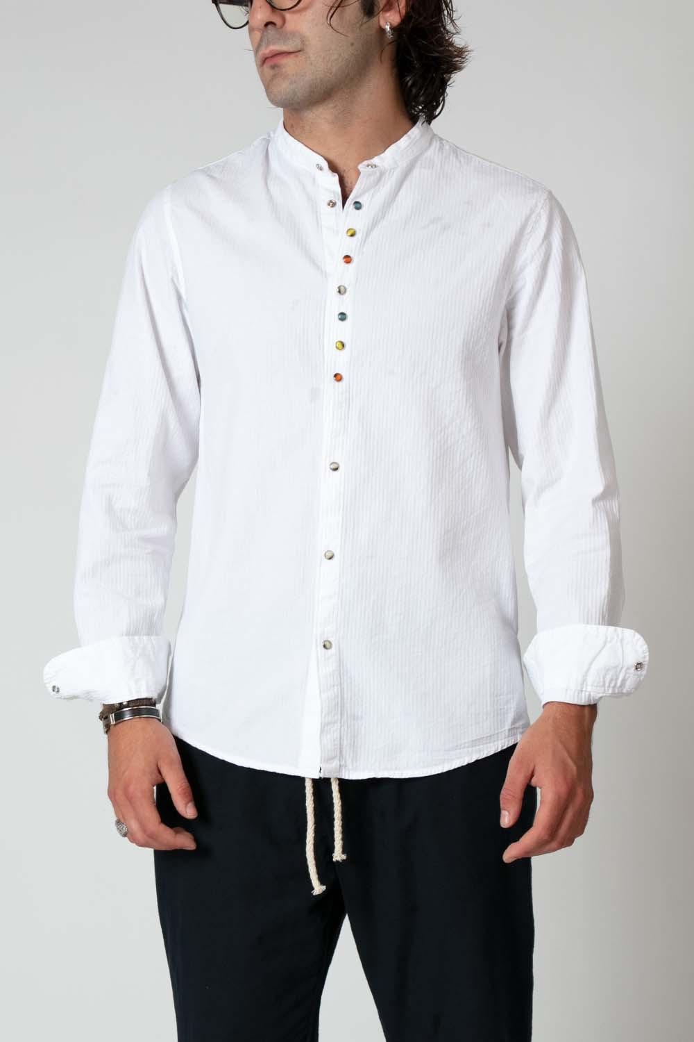 Camicia Uomo Bottoni Gioiello - Barone Firenze  #
