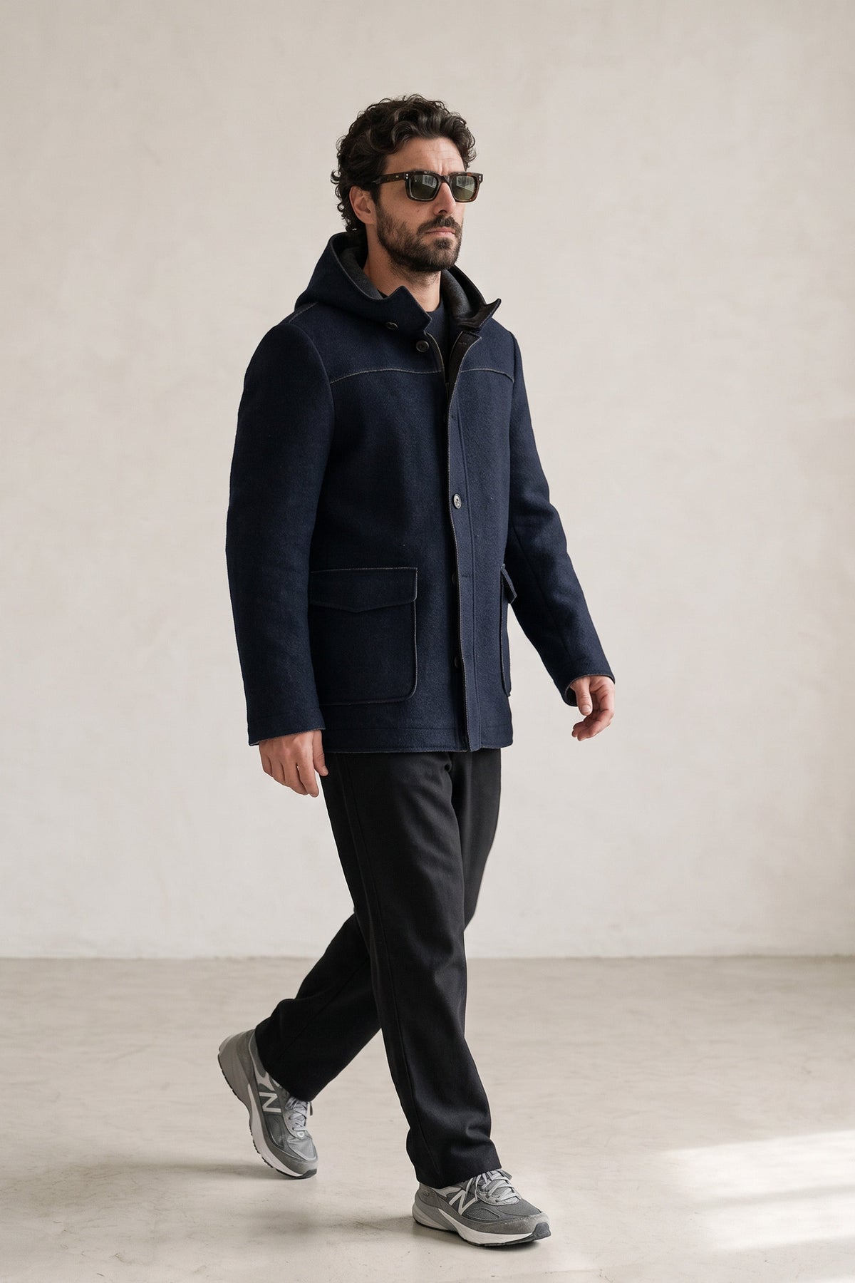 Classic Men's Wool Coat with Hood