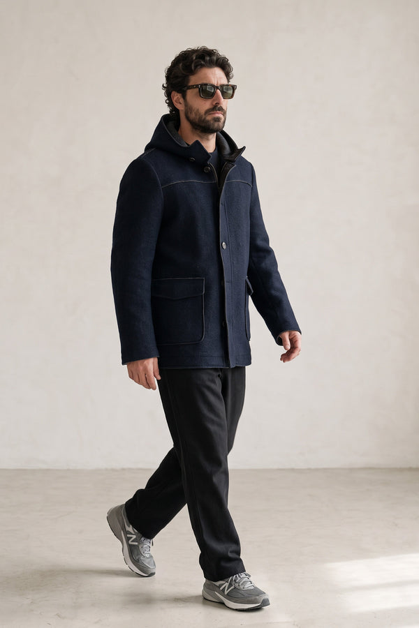 Classic Men's Wool Coat with Hood