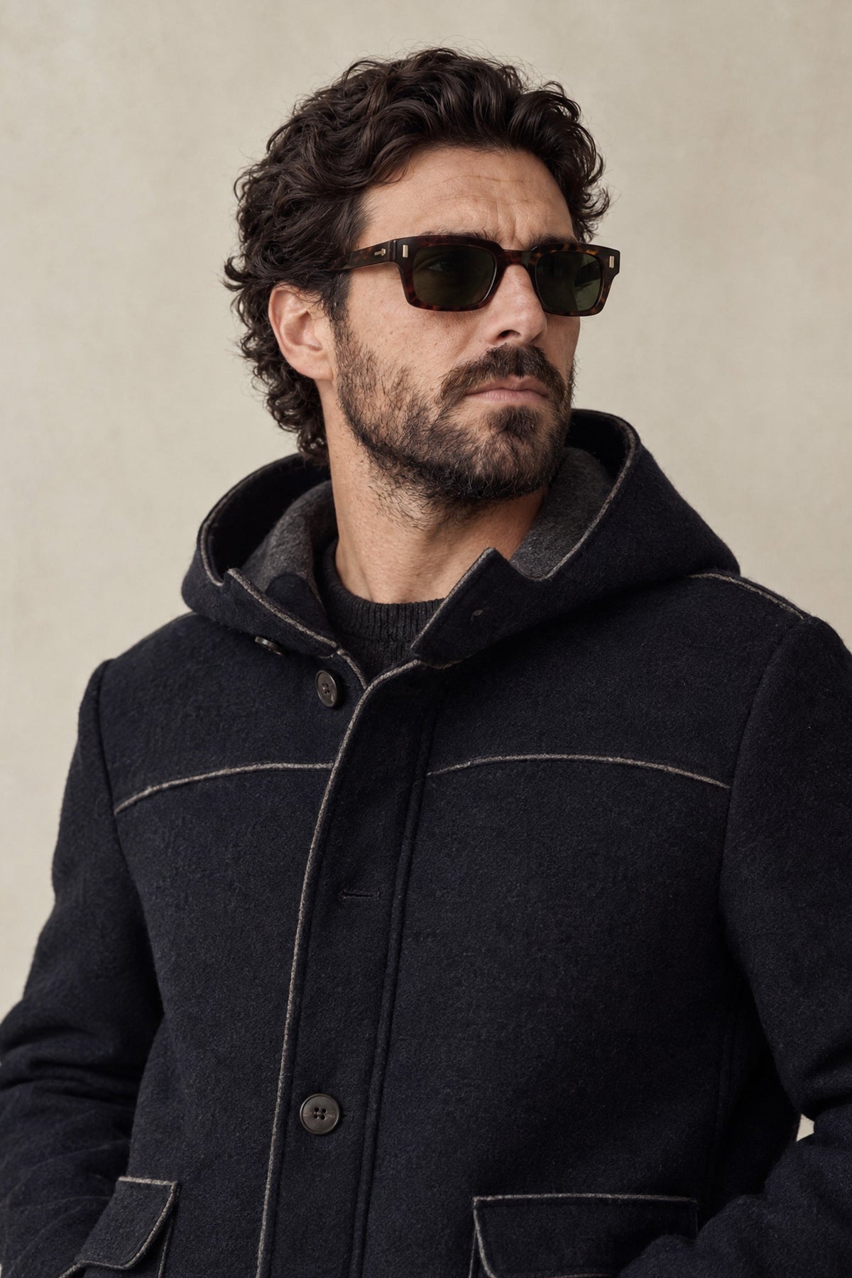 Classic Men's Wool Coat with Hood
