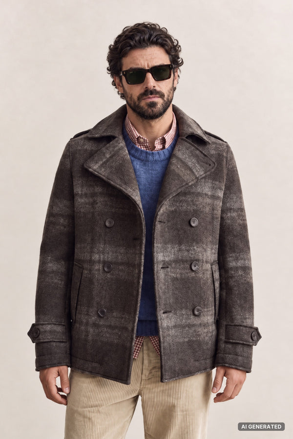 Cappotto Doppio petto Lana uomo 100% Made in Italy - Barone Firenze · | AI generated