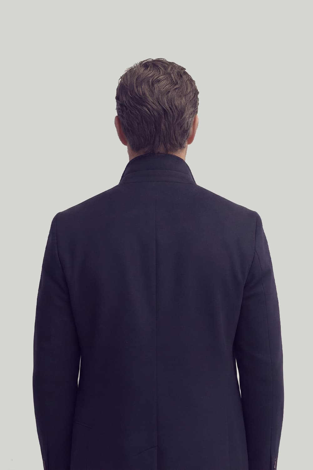 Elegant Men's Coat Cashmere Blend Blue