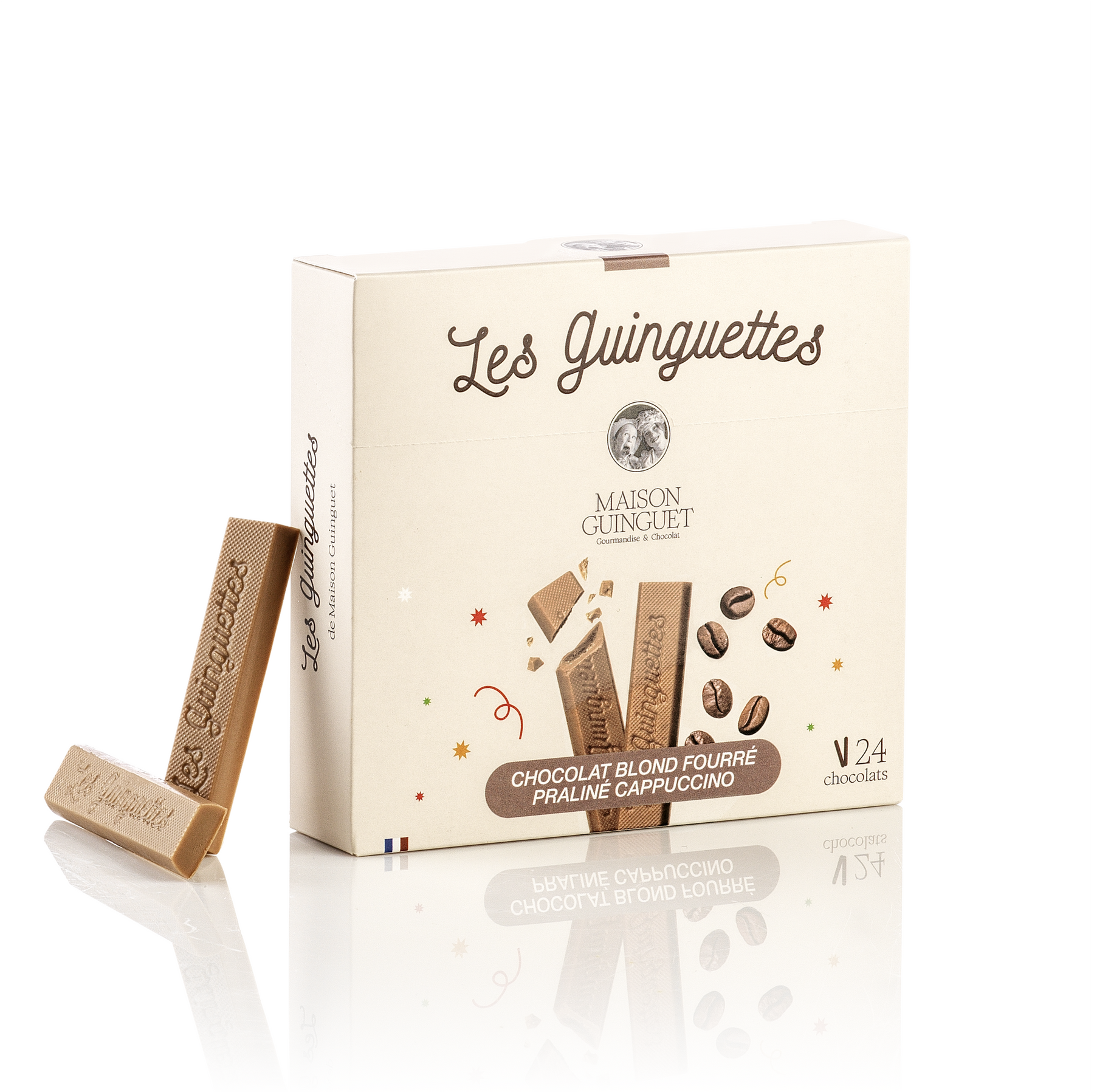 LES GUINGUETTES CHOCOLAT BLOND FOURRÉES PRALINÉ CAPPUCCINO