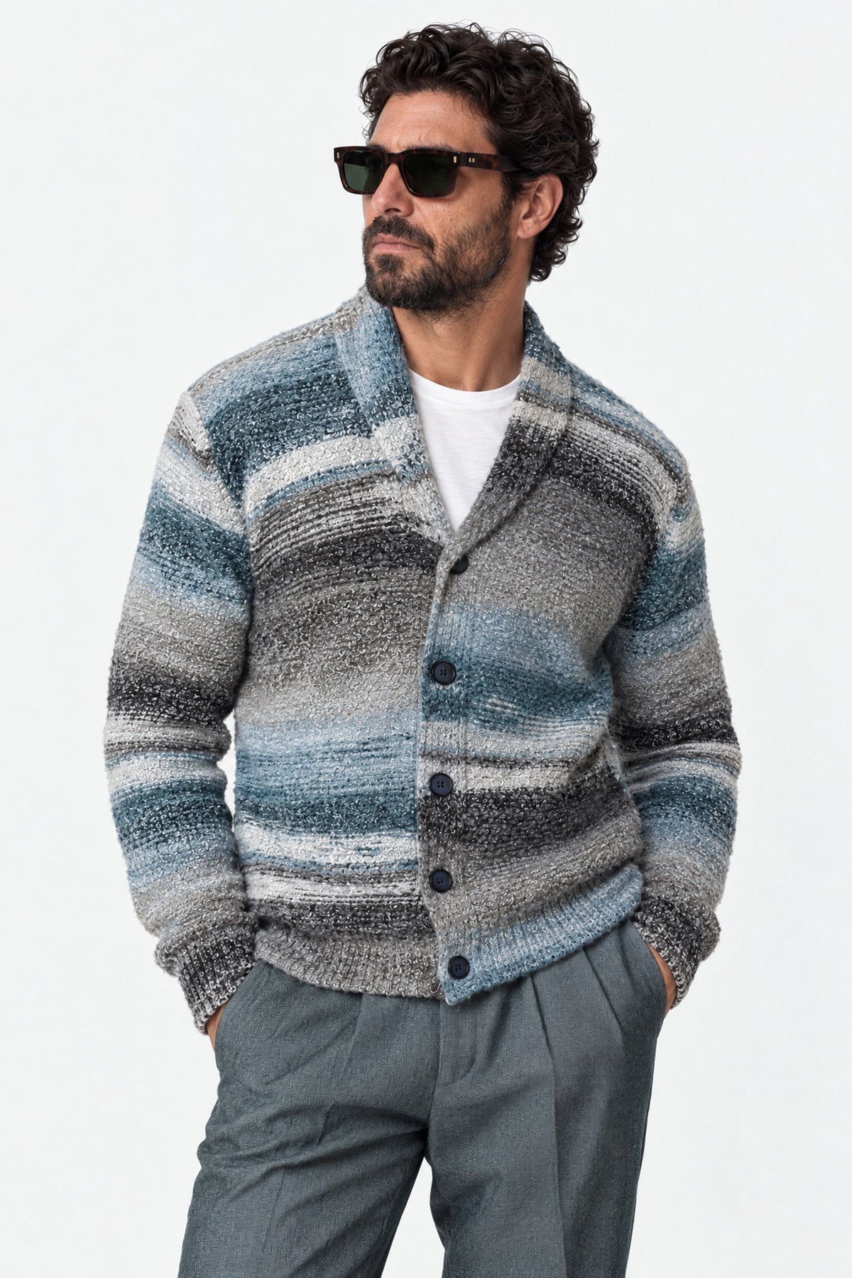 Men's Denim Mélange Cardigan