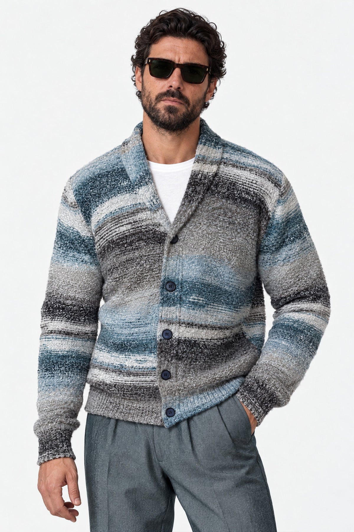 Men's Denim Mélange Cardigan