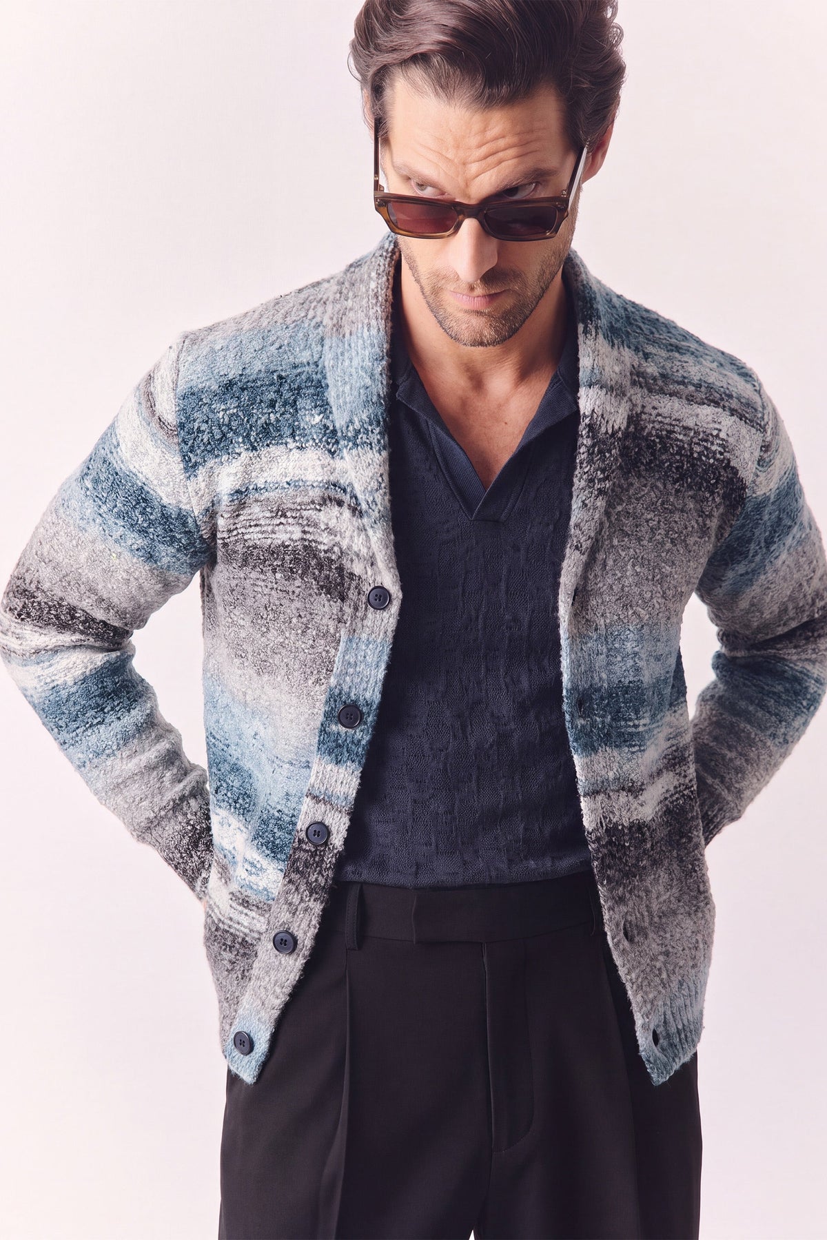 Men's Denim Mélange Cardigan