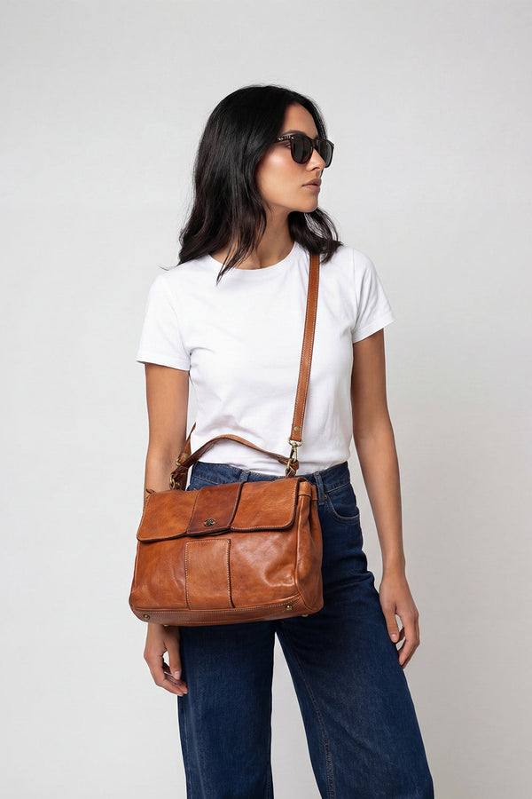 Carrara borsa donna postina 100% vera pelle Made in Italy - Barone Firenze