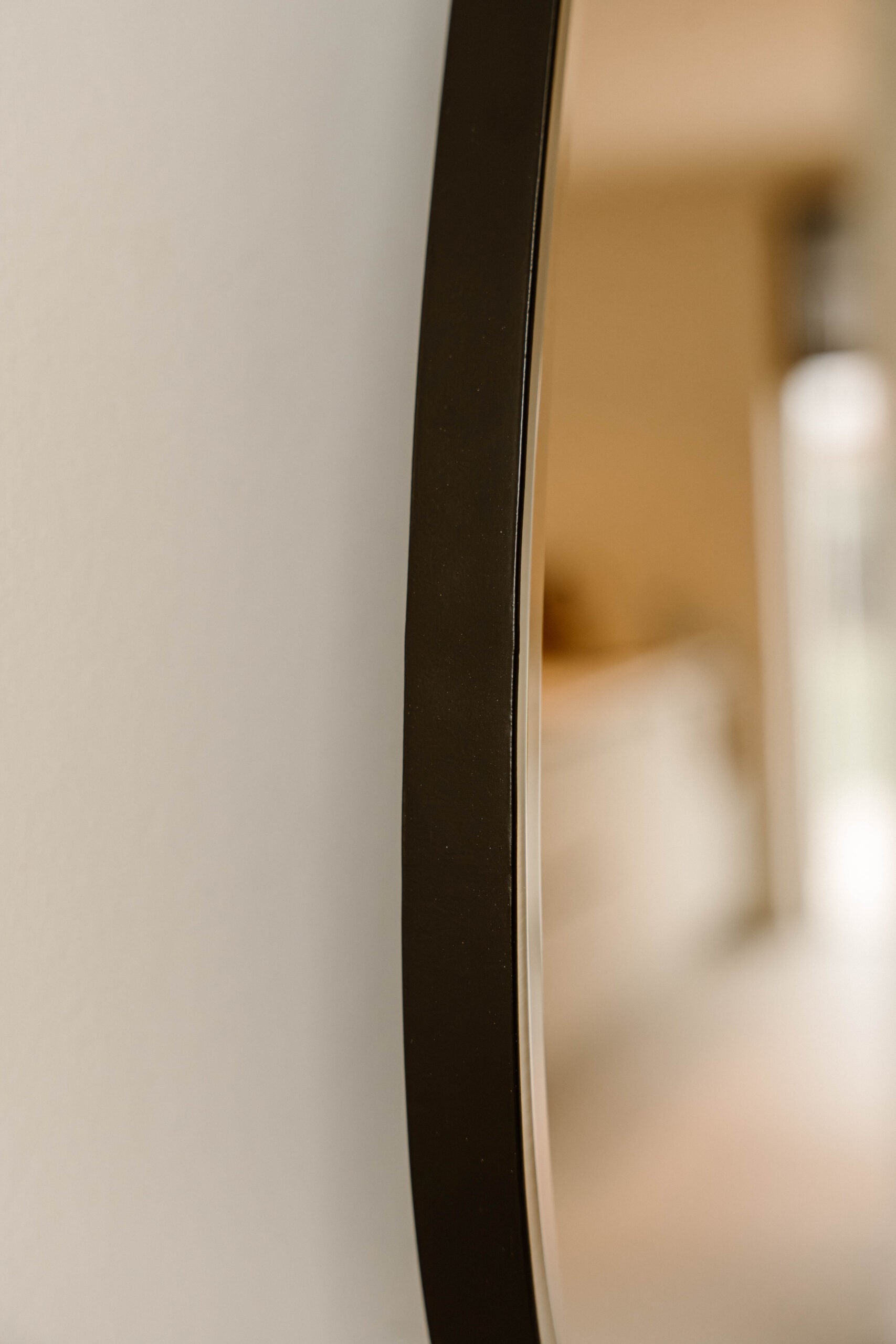 Asymmetrical Wall Mirror Black Pearl | Black Edge & Beveled Edge | 80 x 70 cm | Indore Home