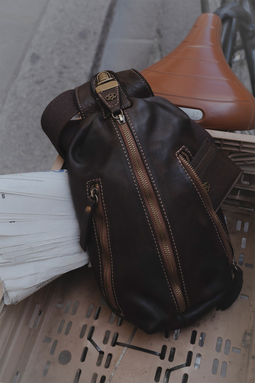 Marsupio Certaldo uomo 100% vera pelle Made in Italy - Barone Firenze