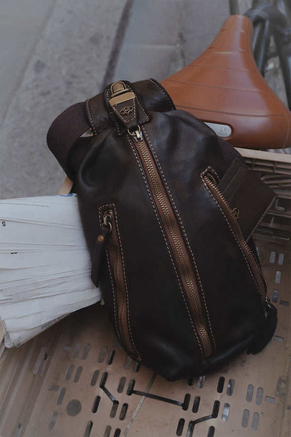 Marsupio Certaldo uomo 100% vera pelle Made in Italy - Barone Firenze