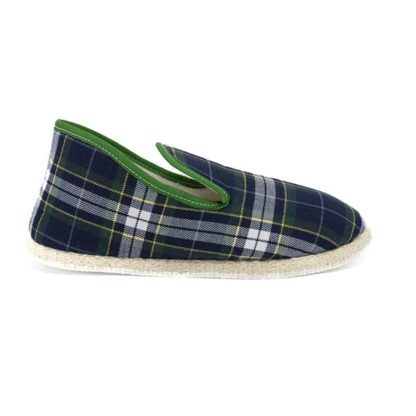 Charentaise écossaise Tartan bleu vert