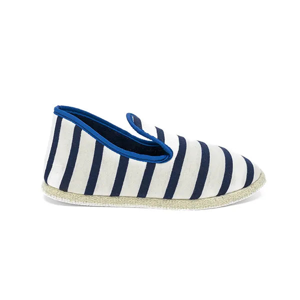 Chausson mariniere intemporel blanc et marine
