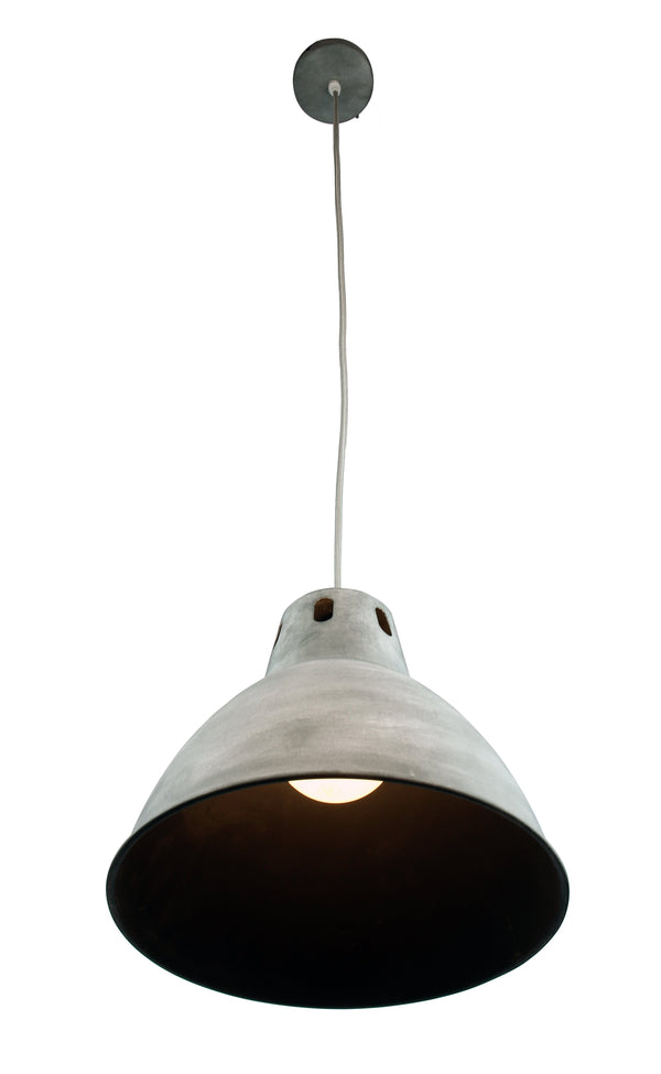 De detailfoto van de grijze Cucina hanglamp toont zijn strakke, moderne afwerking. Perfect voor een eigentijdse eethoek.