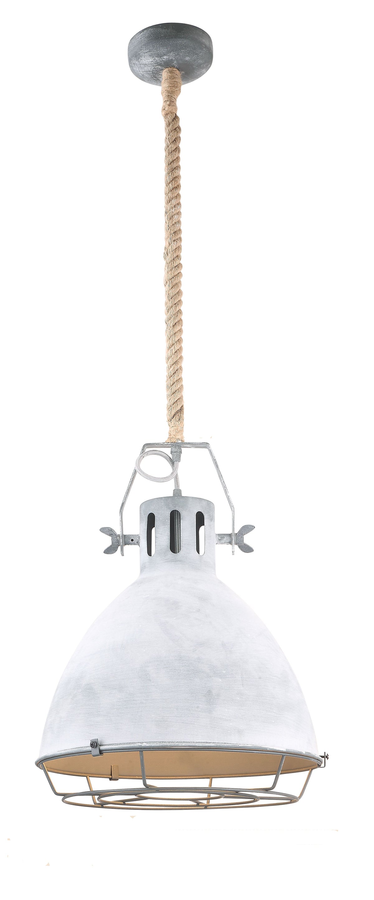 Industriële hanglamp Indurope in lichtgrijs, perfect voor een stoere uitstraling in moderne interieurs.