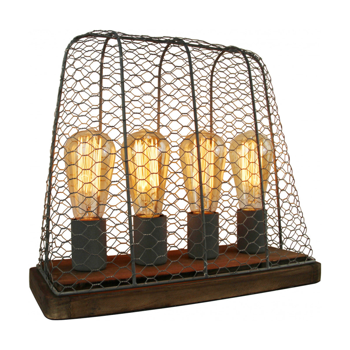 De Quattro tafellamp in vintage hout en beton voegt een industrieel accent toe aan jouw interieur.
