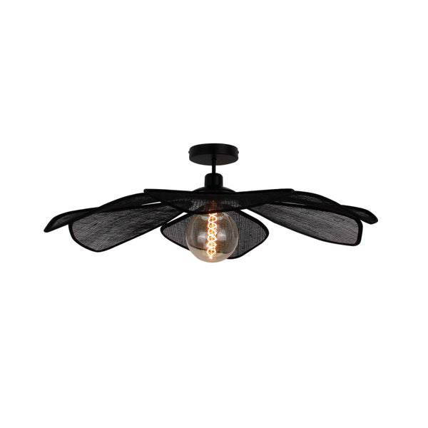 Zwart metalen plafondlamp Corvo met een opvallend design. Ideaal voor een moderne en sfeervolle uitstraling in je interieur.
