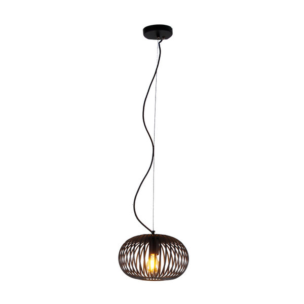 Deze zwarte hanglamp Curvato voegt een industrieel accent toe aan je interieur.