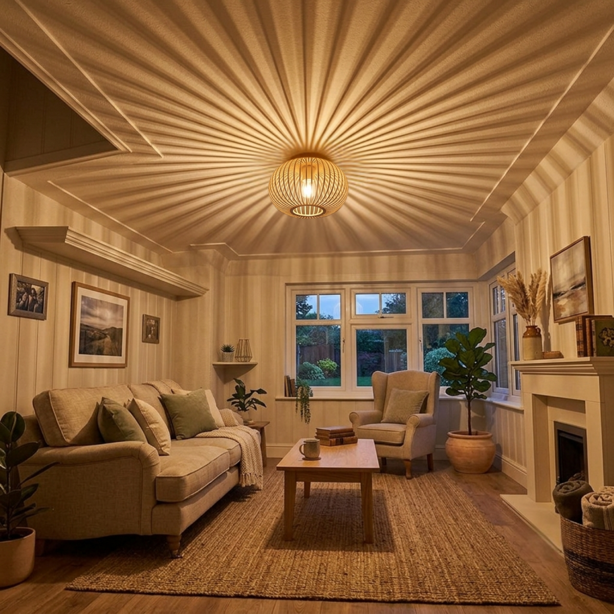 De Curvato plafondlamp in zandvoorkeur brengt een warme, uitnodigende sfeer in uw interieur. Perfect voor elke ruimte.