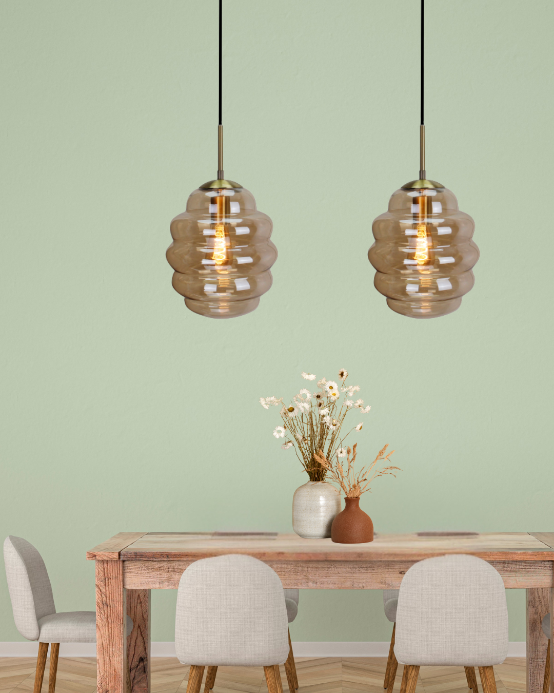 Luminária Pendente Chericoni Favo - 1 luz - Ø26 cm - Vidro - Design Italiano - Fabricante Holandês